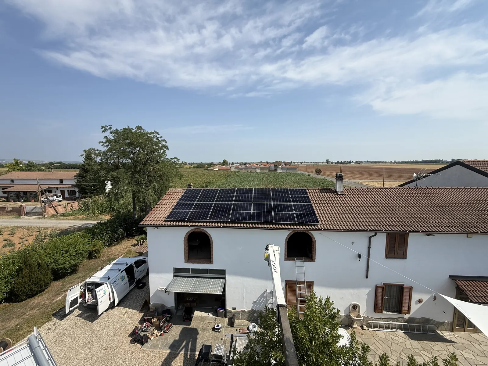 La casa della famiglia Mangino con il fotovoltaico sul tetto