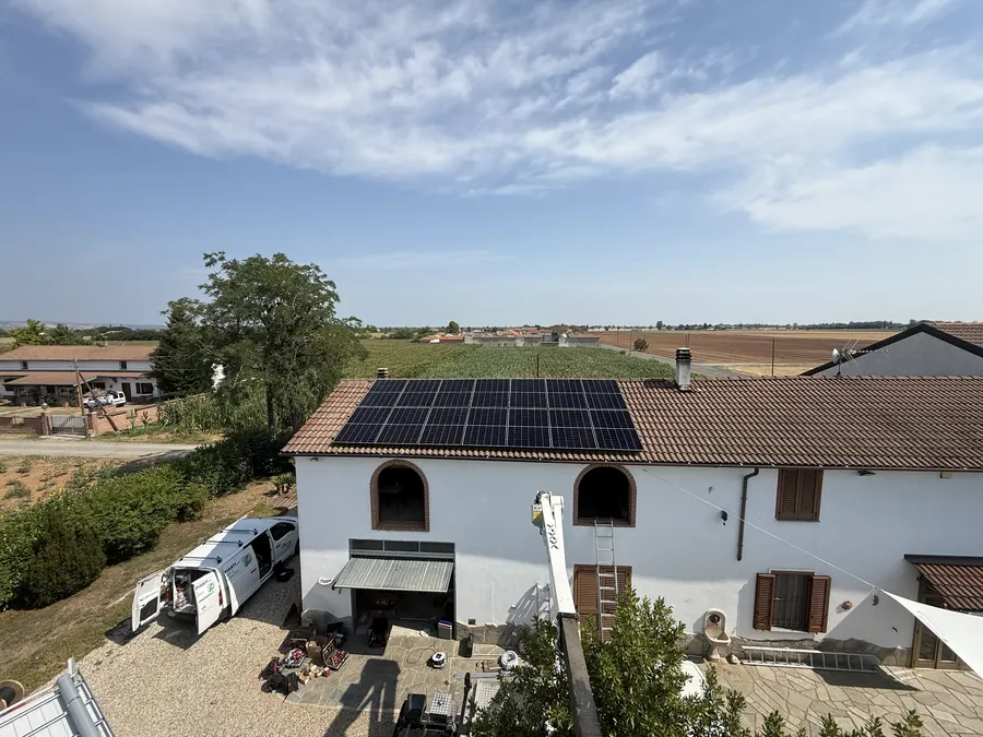 La casa della famiglia Mangino con il fotovoltaico sul tetto